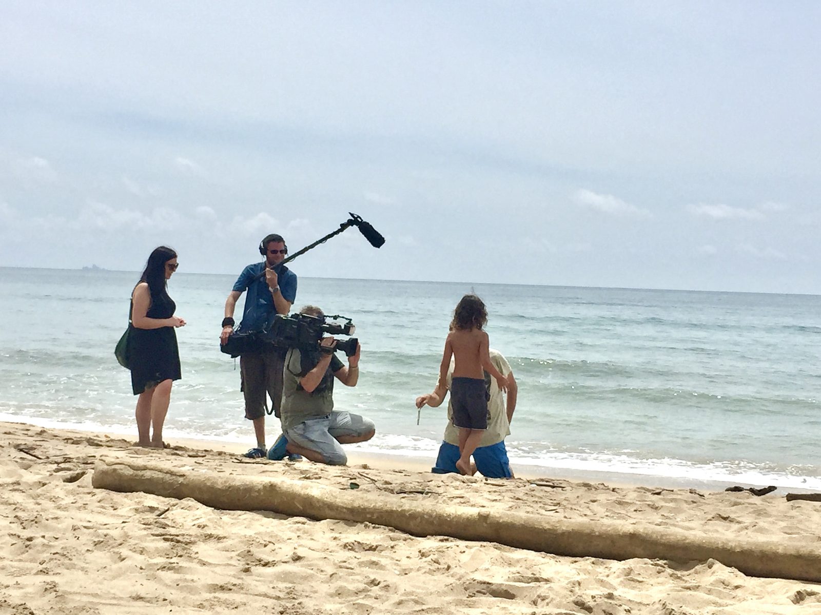 TV-Dreharbeiten am Strand
